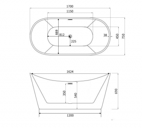 Cada freestanding Juno 170x75 cm [2]