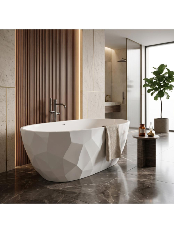 Cada de podea Rea Celia 170 alba acril 1685x825x600 mm freestanding [5]