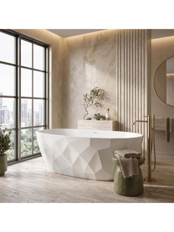 Cada de podea Rea Celia 170 alba acril 1685x825x600 mm freestanding [4]
