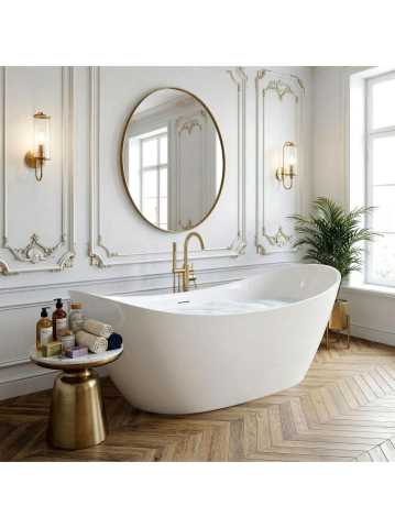 Cada de podea Rea Ferrano 180 alba acrilic 1805x770x700 mm montaj universal [9]