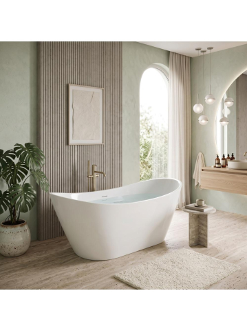 Cazi baie - Cada de podea Rea Ferrano 180 alba acrilic 1805x770x700 mm montaj universal