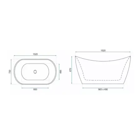 Cada freestanding Rea Kerrano 150x75 cm alb lucios [3]