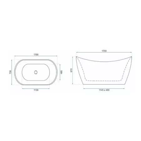Cada freestanding Rea Kerrano 170x75 cm alb lucios [3]