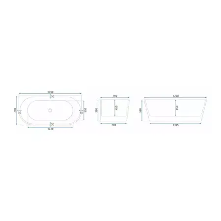 Cada freestanding Rea Olimpia BTW 170x80 cm alb lucios [4]