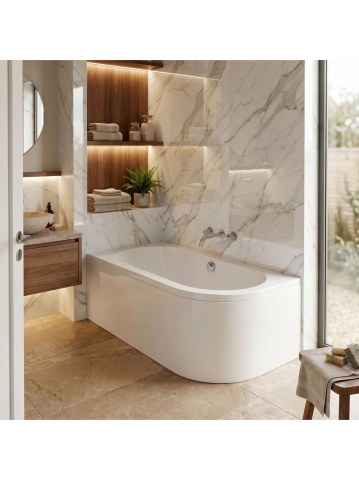 Cada freestanding Rea Orion cu montaj stanga 150 cm alb [3]