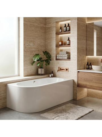 Cazi baie - Cada freestanding Rea Orion montaj dreapta 170 cm alb
