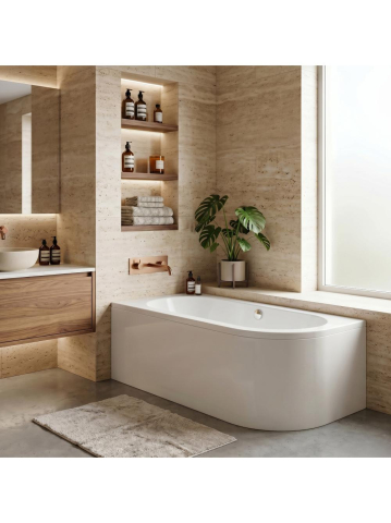 Cazi baie - Cada freestanding Rea Orion montaj stanga 170 cm alb