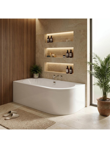 Cada freestanding Rea Orion montaj stanga 170 cm alb [3]