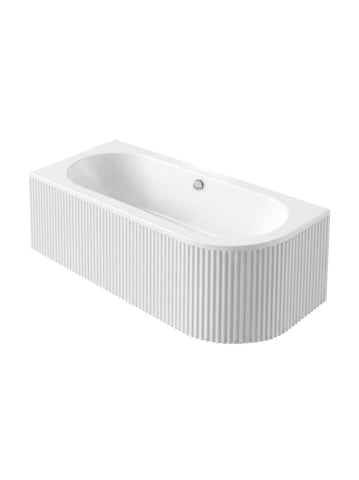 Cazi freestanding - Cada colt Rea Orion Stripe Left acrilic alb 1495x750x560mm montaj stanga