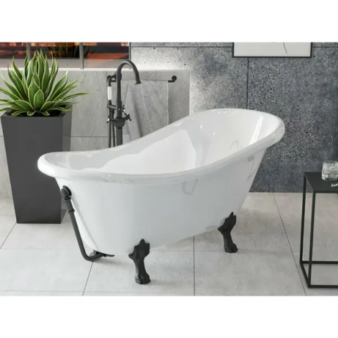 Cazi baie - Cada freestanding retro Besco Otylia 160x77 cm picioare negre