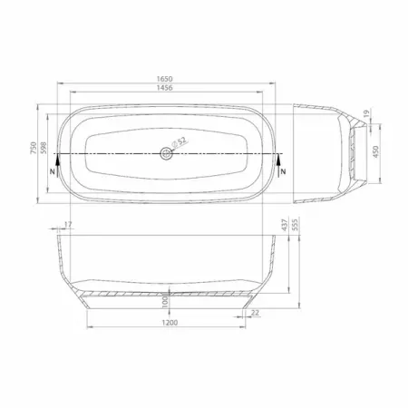 Cada freestanding Vayer Serpens 2 alb 165x75 cm [1]