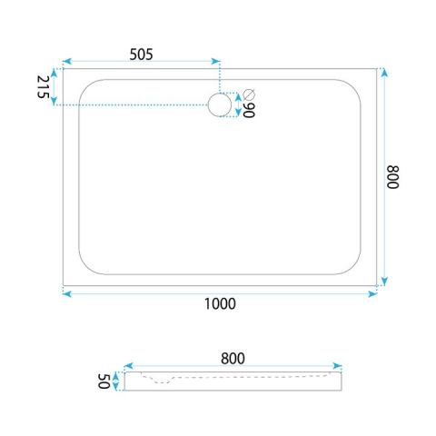Cada pentru dus din acril Rea Belmond 80x100 alb [4]