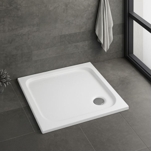 Cada pentru dus din acril Rea Belmond 80x80 alb [1]