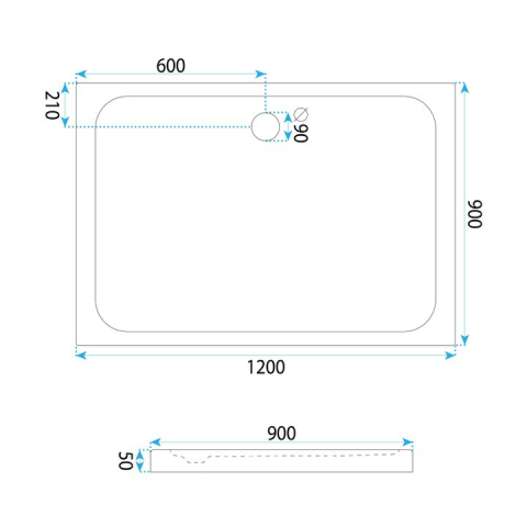 Cada pentru dus din acril Rea Belmond 90x120 alb [4]