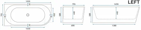 Cada Sydney Bellanto Stanga Alb 150cm, Rea [3]