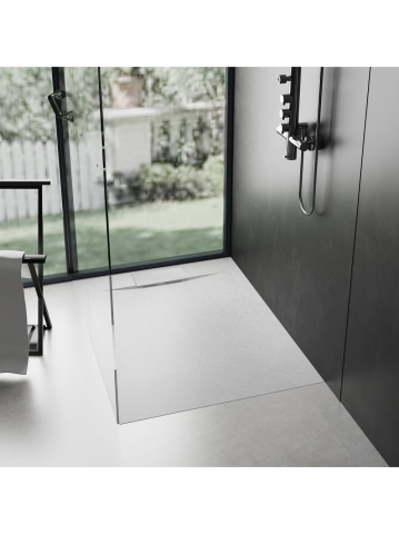 Cabine dus - Cadita de dus Bazalt 90x90 cm alb