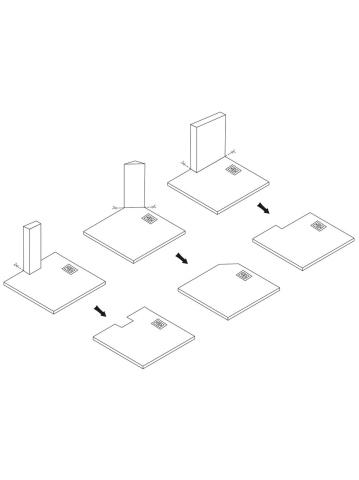 Cadita de dus Bazalt 90x90 cm alb [6]