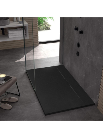 Cadite dreptunghiulare - Cadita de dus Bazalt long 90x120 cm negru