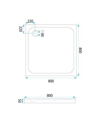 Cadita de dus cu ventil cupru periat Rea Belmond 80x80 cm alb [8]