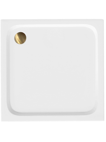 Cadita de dus cu ventil auriu periat Rea Belmond 90x90 cm alb [6]