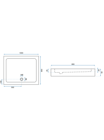Cadita de dus cu ventil auriu periat Rea Savoy 80x100 cm alb [8]