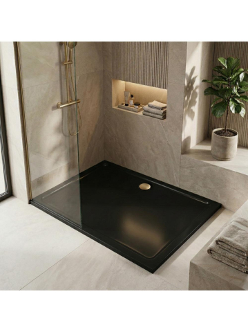 Cadita de dus cu ventil auriu periat Rea Savoy 80x100 cm negru [6]