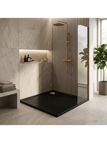 Cadita de dus cu ventil auriu periat Rea Savoy 80x80 cm negru [4]