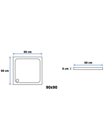 Cadita de dus cu ventil auriu periat Rea Savoy 90x90 cm alb [9]