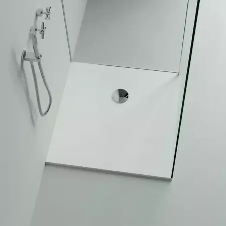 Cadite patrate - Cadita de dus Marmite Burgos 80x80 cm alb mat