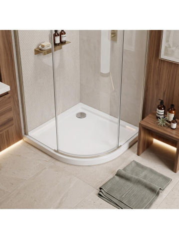 Cadita de dus Rea Look alb 80x80 cm acril montaj pe podea [6]