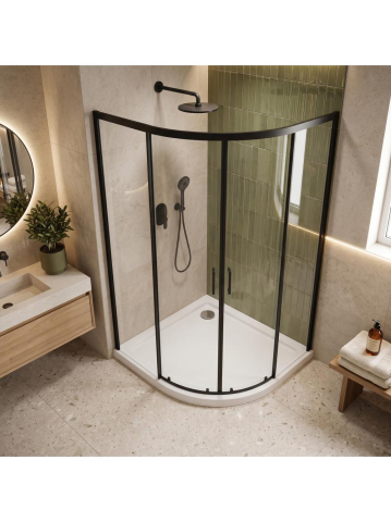 Cadita de dus Rea Look alb 80x80 cm acril montaj pe podea [3]