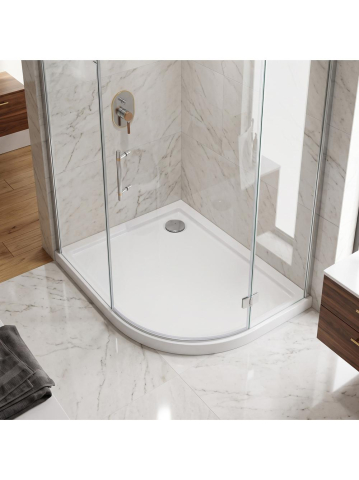 Cadita de dus Rea Look alb 80x100 cm acrilic montaj pardoseala [2]