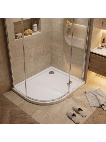 Cadita de dus Rea Look alb 80x100 cm acrilic montaj pardoseala [1]