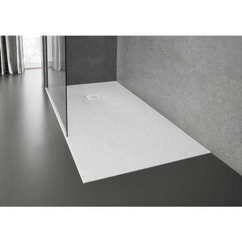 Cadita dus dreptunghiulara compozit Roca Terran Superslim 120x80 cm, cu sifon debit mare, alb [1]