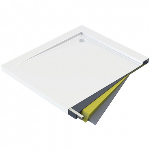 Cadita dus dreptunghiulara Deante Kerria Plus alb 120x80 cm [2]