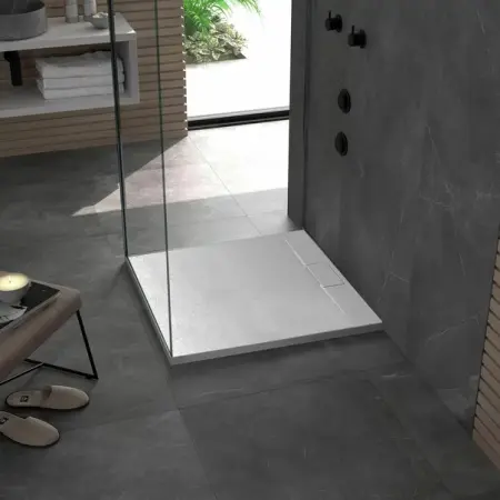 Cadita dus patrata alb Rea Bazalt 90x90 cm [3]
