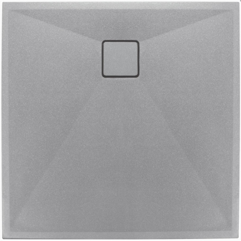 Cadite patrate - Cadita dus patrata Deante Correo gri metalic 90x90 cm