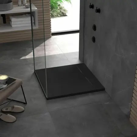 Cadita dus patrata negru Rea Bazalt 90x90 cm [3]