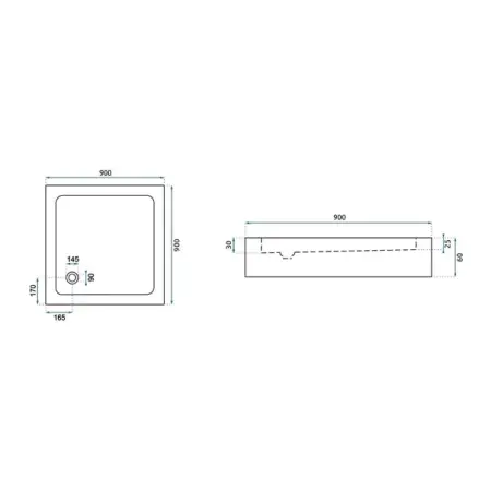 Cadita dus patrata Rea Savoy 90x90 alb [1]