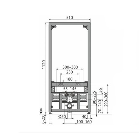 Cadru montaj Alcaplast, pentru bideu, H112 cm [1]