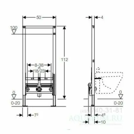 Cadru suport ingropat pentru fixare urinal universal Geberit Duofix [3]