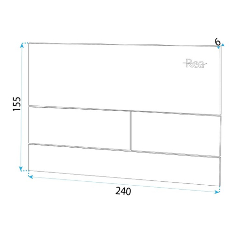 Cadru WC încastrat K011A-Q Rea cu buton T negru sticla [9]
