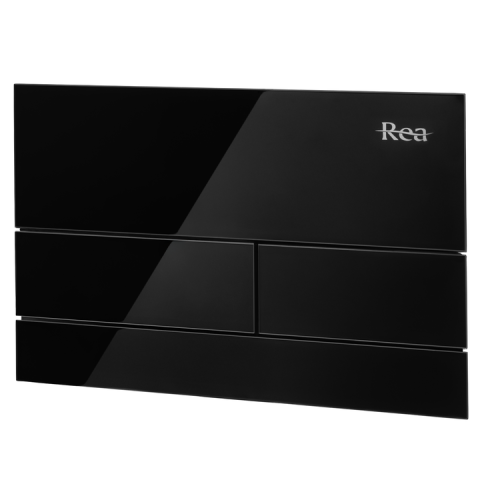 Cadru WC încastrat K011A-Q Rea cu buton T negru sticla [6]