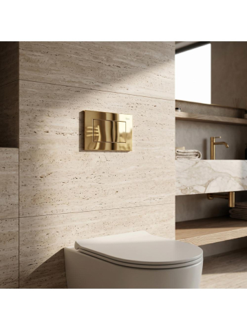 Cadru WC incastrat Rea K011A-Q buton J auriu adancime 90 mm [9]