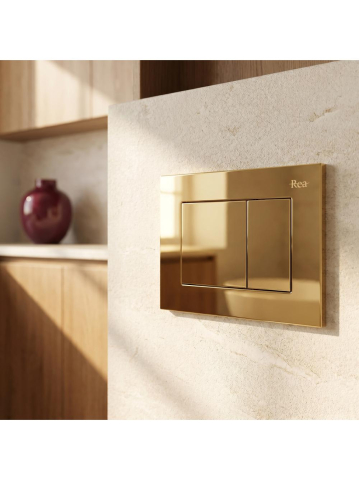 Cadru WC incastrat Rea K011A-Q buton J auriu adancime 90 mm [7]