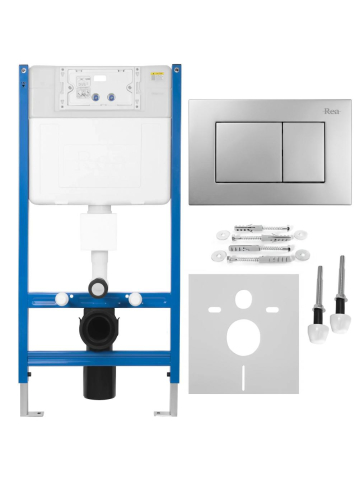 Rezervore incastrate - Cadru WC incastrat Rea K011A-Q buton J satin Silver 90 mm