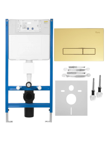 Rezervoare wc - Cadru WC încastrat Rea cu buton HD auriu