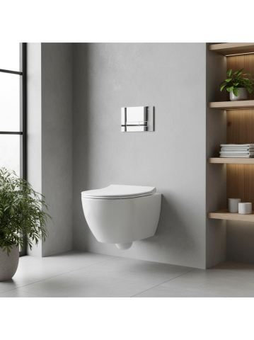 Cadru WC încastrat Rea cu buton HD crom [7]