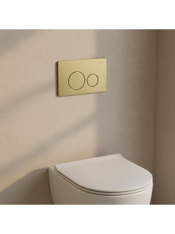 Cadru WC încastrat Rea cu buton I auriu periat [2]