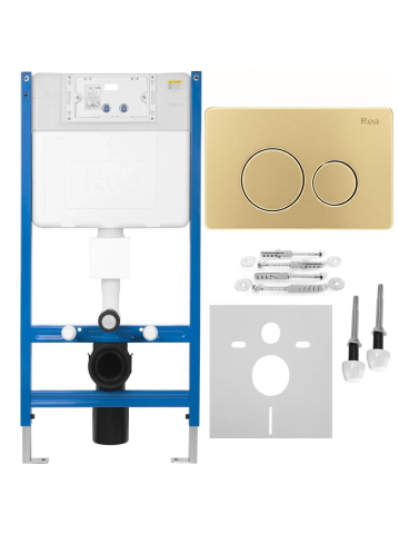 Rezervoare wc - Cadru WC încastrat Rea cu buton I auriu periat